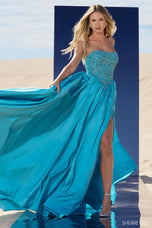 Sherri Hill Strapless Basque Waist Ballgown 56830