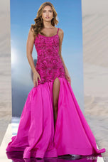 Sherri Hill Dropped Waist Beaded Trumpet Dress 56831