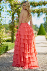 Sherri Hill Ruffle Open Back Prom Dress 56866