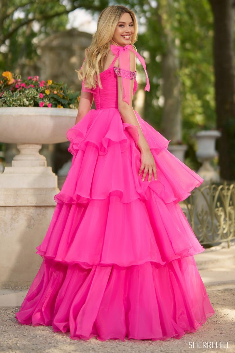 Sherri Hill Ruffle Ball Gown Prom Dress 56927