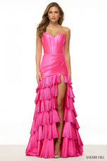 Sherri Hill Corset Ruffle Long Prom Dress 57031