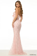 Sherri Hill Strapless Fitted Chiffon Bowl Prom Dress 57033