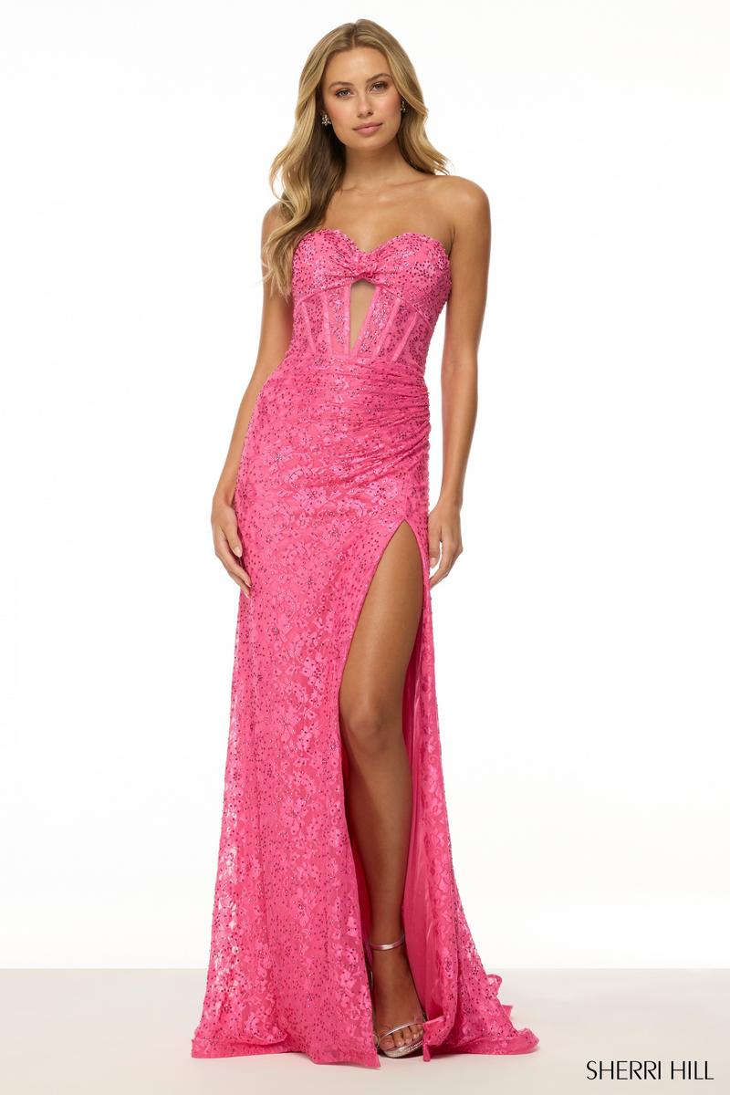 Sherri Hill Lace Corset Prom Dress 57086