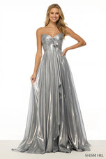 Sherri Hill Metallic Empire Waist Prom Dress 57108