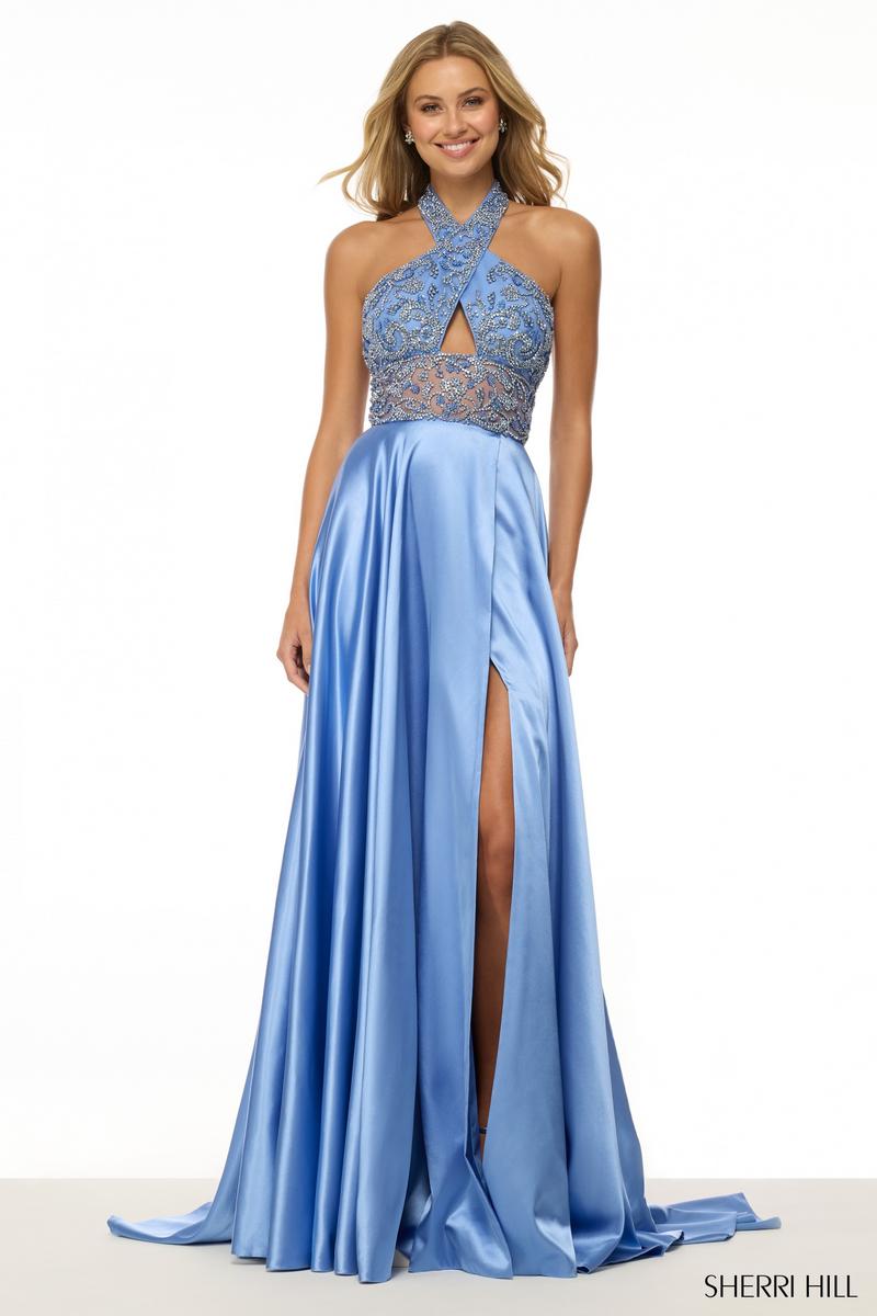 Sherri Hill A-Line Halter Prom dress 57109