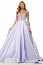 Sherri Hill Corset Lace Satin Ball Gown Dress 57147