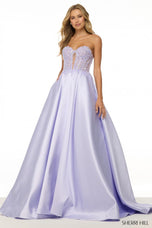 Sherri Hill Corset Lace Satin Ball Gown Dress 57147