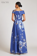 Teri Jon Floral Jacquard Off the Shoulder Gown 217048