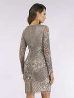 Lara Long Sleeve Beaded Cocktail Dress 29610