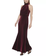 Eliza J Velvet Mock Neck Blouson Gown EJ1M9028