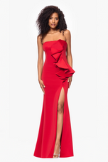 Betsy & Adam Strapless "Fiona" Evening Dress A26851