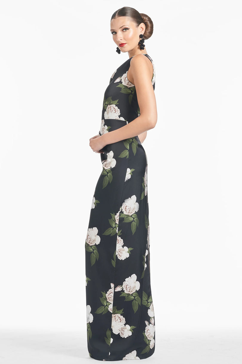 Sachin & Babi "Delancy" Floral One Shoulder Gown