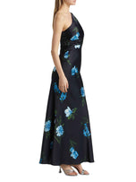 Sachin & Babi "Delphine" One Shoulder Floral Gown