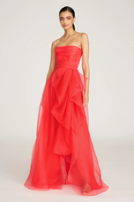 Theia Strapless Draped "Teresa" Evening Gown 8817572