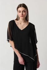 Joseph Ribkoff Asymmetrical Chiffon Tunic 223738