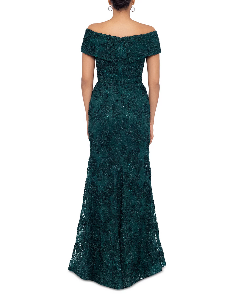 Xscape Evenings "Jill" Off the Shoulder Lace Gown 4618X