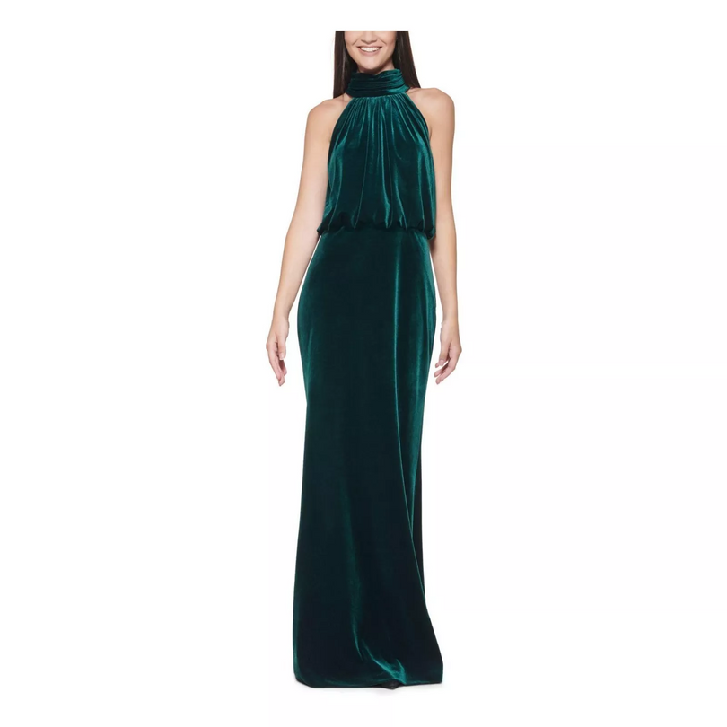 Eliza J Velvet Mock Neck Blouson Gown EJ1M9028