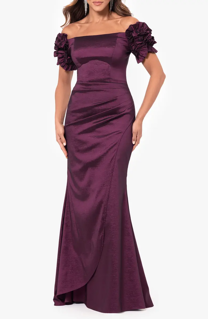 Xscape Evenings Taffeta Off the Shoulder Gown 6394X