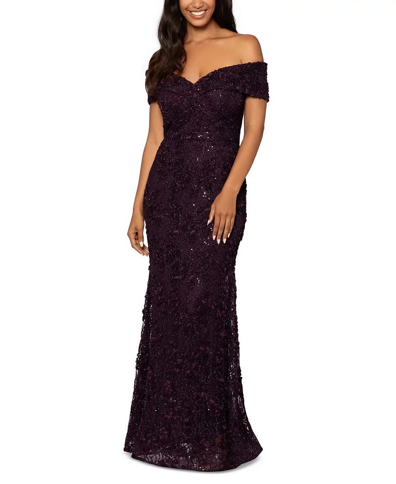 Xscape Evenings "Jill" Off the Shoulder Lace Gown 4618X