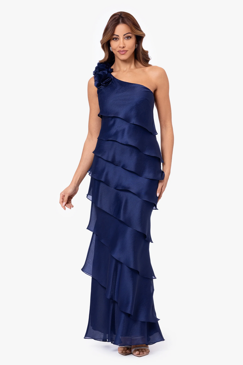 Xscape Evenings "Rosina" Tiered Organza Evening Dress 6318X