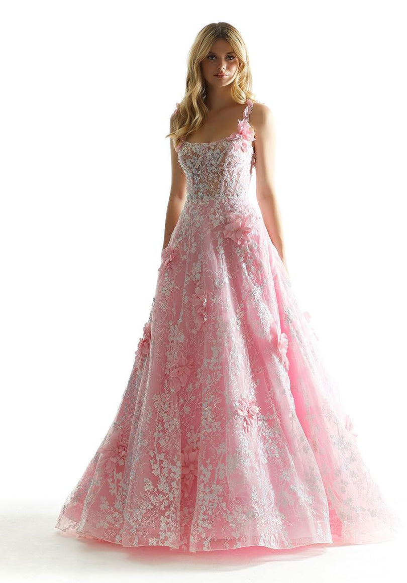 Morilee Lace Corset 3D Floral Prom Dress 49072