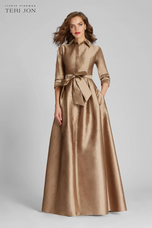 Teri Jon Taffeta Shirt Waist Evening Gown 229051