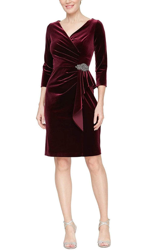 Alex Evenings Short Velvet Sheath Dress 8191938