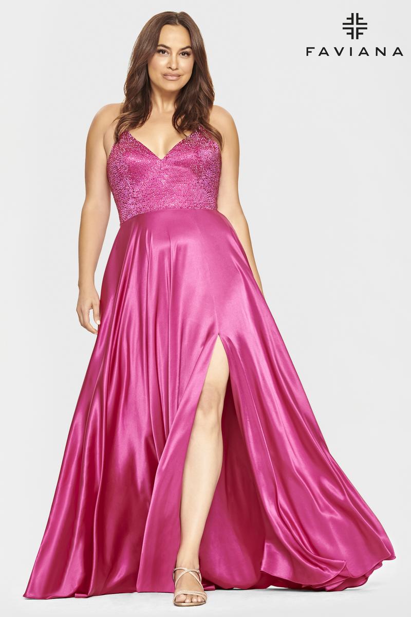 Final Sale Plus Size Spaghetti Strap Sequin Gown with Cut Outs in